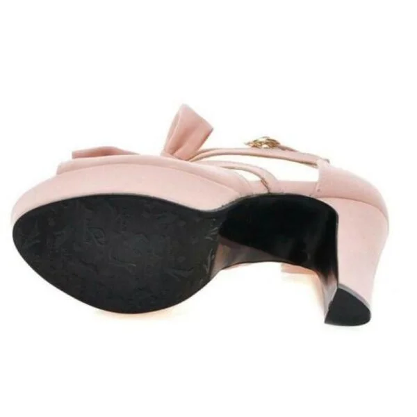 Ladies Block High Heels Pink