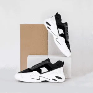 Light Weight Black and White Sports Shoes for Men