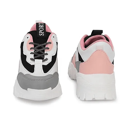 Light Weight Casual Shoes for College Girls Pink Color