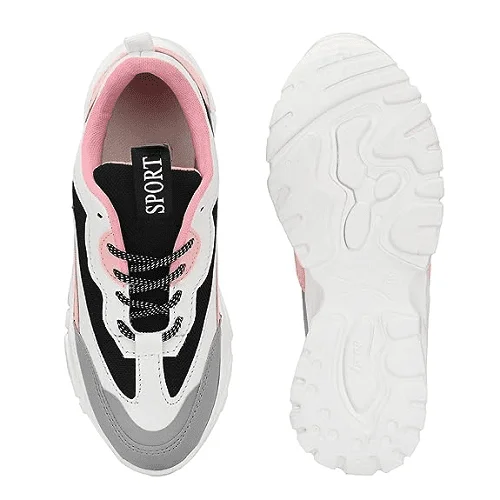 Light Weight Casual Shoes for College Girls Pink Colour